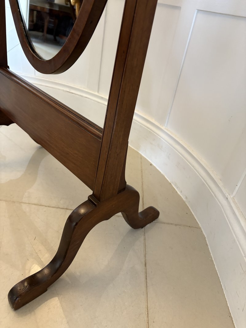 Antique Edwardian Quality Mahogany Cheval Mirror - Image 8